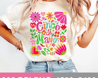 Boho Floral Cinco de Mayo Png, Cinco de Mayo Png, Mexican Png, Tequila Png, Margarita Sublimation Design, Fiesta Png, 300 dpi PNG