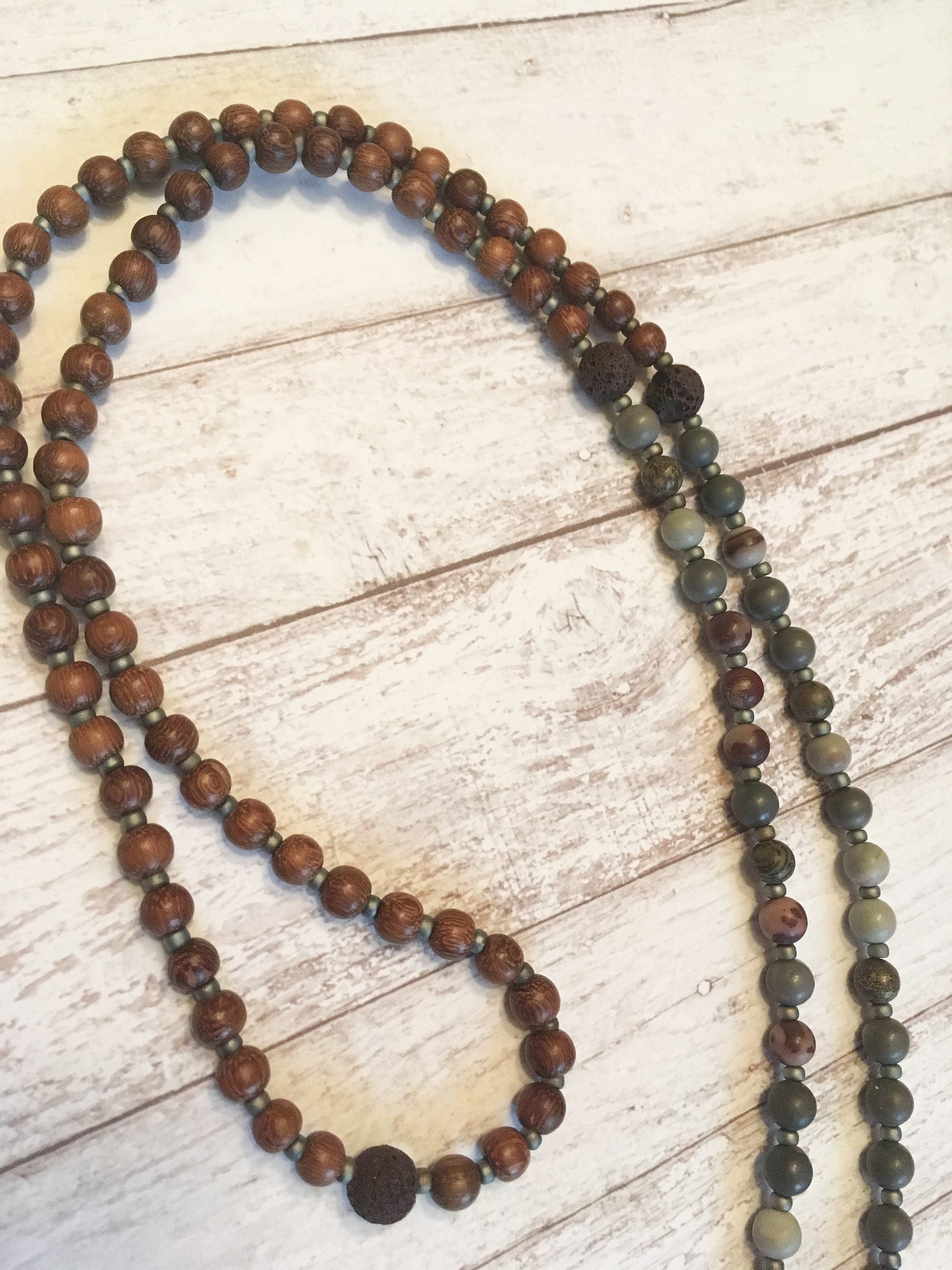 Mala Necklace 108 Beaded Prayer Necklace Made With Dark Wood - Etsy Canada