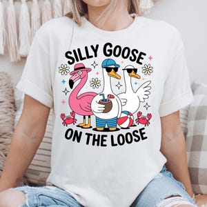Retro Comfort Silly Goose Shirt, Silly Goose On The Loose, Funny Cowgirl Shirt, Funny Western Tee, Funny Graphic Tee, 90s Aesthetic Shirt