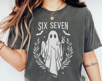Comfort Colors Halloween Ghost Shirt - Couples Six Seven Tee