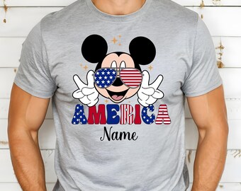 Personalized Disney Family Trip 4th Of July Shirt, Family  Disney Vacation, Matching Mickey & Minnie Patriotic Shirt, 4th of July Shirt