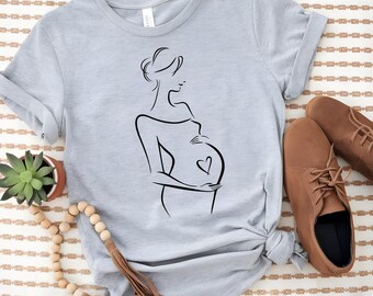 Pregnant T-Shirt, Pregnancy Announcement Shirt, Baby Shower Shirt, Girl Mama Shirt, Baby Reveal Tee