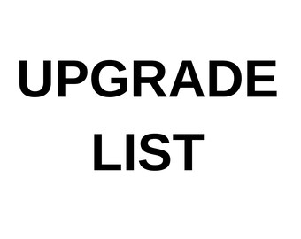 UPGRADE List for Shipping