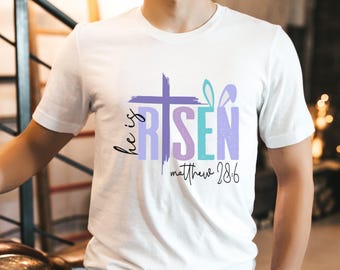 Christian Easter Cross Shirt, He is Risen Shirt , Gift for Easter , Easter Shirt for Women and Man, Easter Cute Shirt