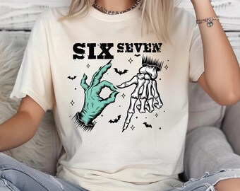 Comfort Colors Halloween T-Shirt: Funny Skeleton Hands Tee