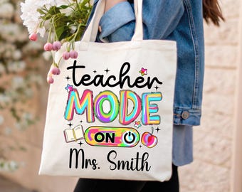 Personalized Teacher Tote Bag, Back To School Teacher Bag, Teacher Retirement Gift, Appreciation Gift for Teacher, Thank You Gifts Day