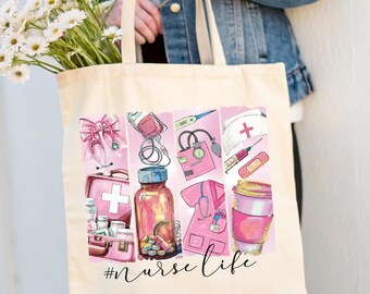 Nurse Life Tote Bag: Recycled Cotton RN Gift