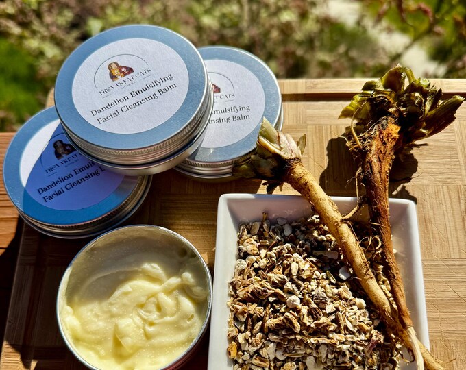 Dandelion Emulsifying Facial Cleansing Balm, Dandelion Cleansing Balm , Emulsifying Oil to Milk Cleanser, All-Natural Herbal Facial Balm