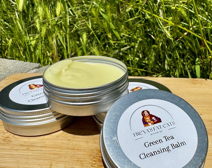 Green Tea Cleansing Balm, Natural Antioxidant Face Cleanser, Soothing Herbal Skin Care