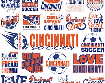 21 archivos, Cincinnati svg, Cincinnati png, paquete de Cincinnati, Cincinnati fútbol svg, Cincinnati imprimible, Cricut, archivo en capas, descarga instantánea