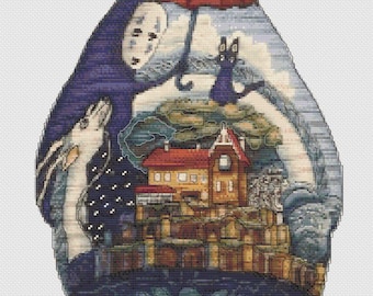 Studio Ghibli Cross Stitch Pattern | Anime PDF Instant Download | Totoro Spirited Away | Pattern Keeper | Anime Gift