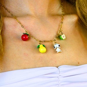 Colar com pingente de verão personalizado faça você mesmo, escolha sua própria figura, escolha sua própria fruta, personagem de desenho animado, presente para mulheres
