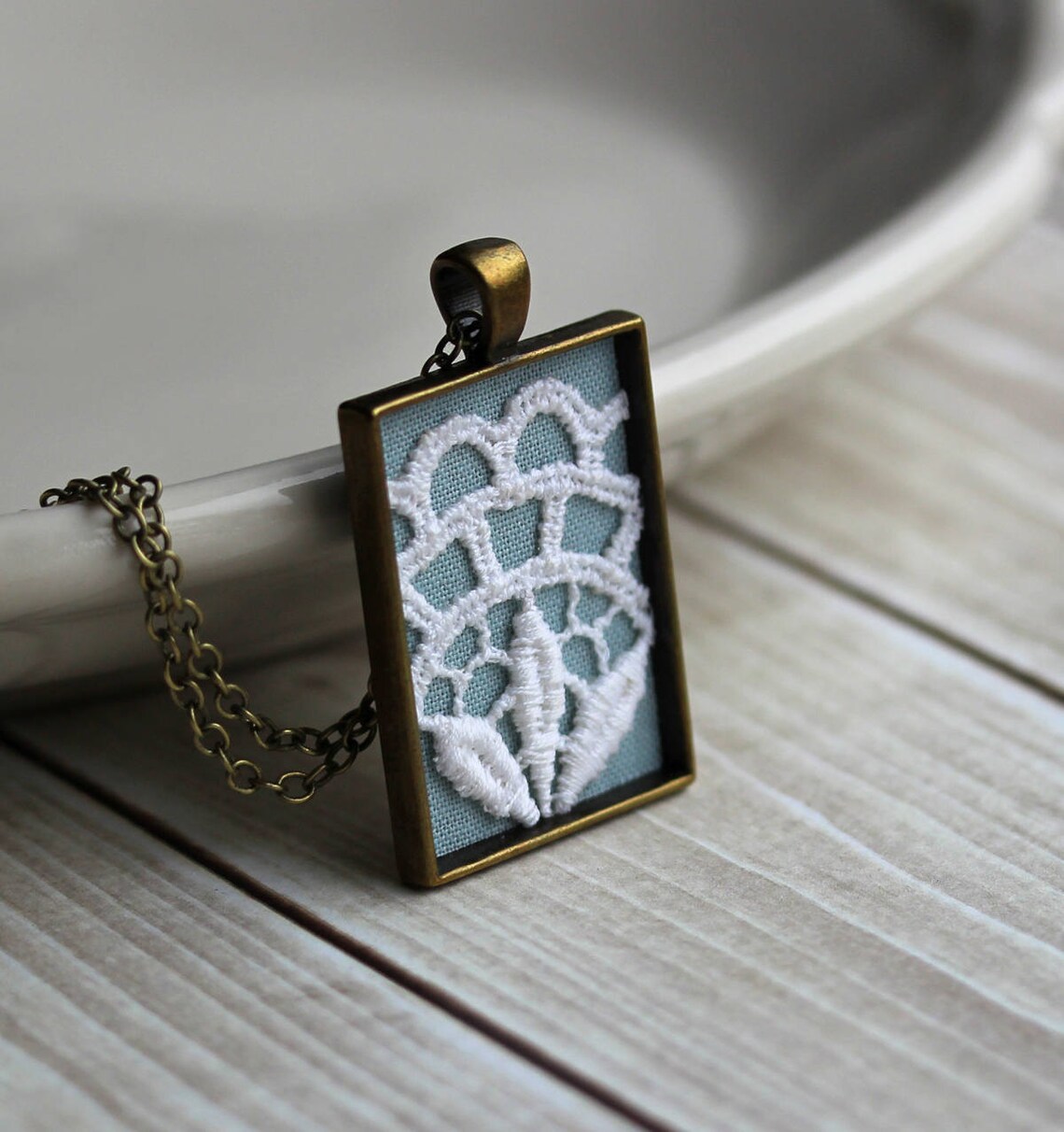 Art Deco Necklace With Lace Anniversary Gift For Her Large Etsy