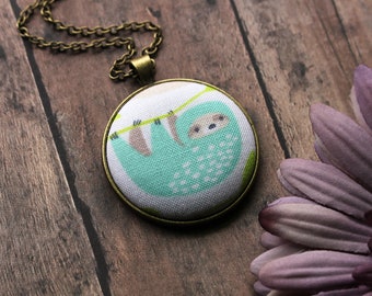 Cute Sloth Necklace, Quirky Jewelry Gift For Animal Lovers