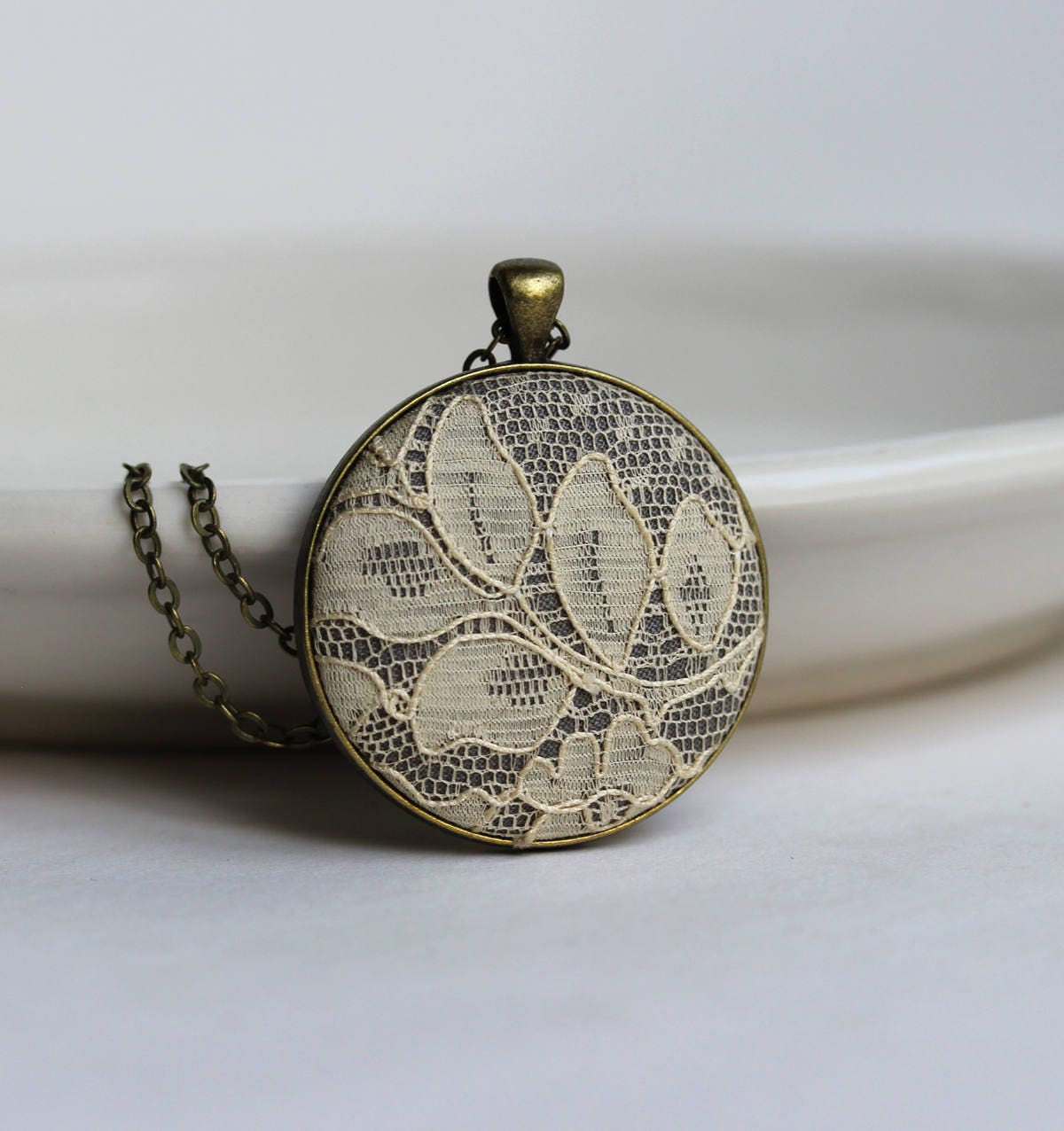 Lace Necklace Unique Gift for Women Wife Mom Teacher Art Etsy