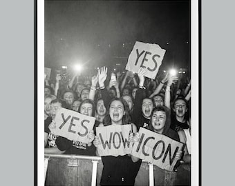 Concert Crowd Wall Art, Black and White Music Festival Print, Music Lover Gift, Motivational Wall Art, Hypebeast Wall Art