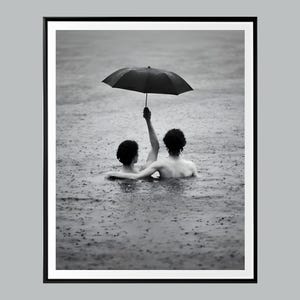 Romantic Couple Under Umbrella Wall Art, Black and White, Vintage Couple Poster, Romantic Bedroom Art, Fine Art Photography, Love Wall Art