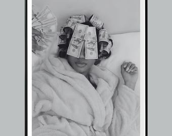 Money Mindset Wall Art, Luxury Aesthetic Print, Rich Girl Manifestation Poster, Boss Babe Decor, Digital Download