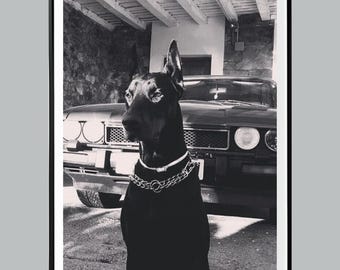 Luxury Doberman Wall Art, Luxury Fashion Poster, Black and White, Hypebeast Room Decor, Dog Wall Art, Fashion Printed Trending Home Decor