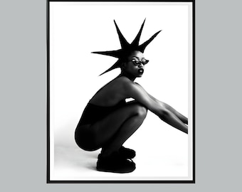 Fashion Woman Wall Art, Luxury Fashion Poster, Feminist Poster, Black And White Print, High Fashion Poster, Hypebeast Room Decor
