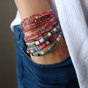 Fiesta Long Seed Bead Wrap Bracelet on Stretch Cord Best Seller image 8