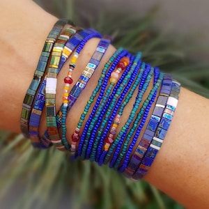 Sapphire Tila Stack Bracelets - More Colors Available