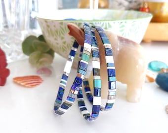 Lapis Tila Stack Bracelets - More Colors Available