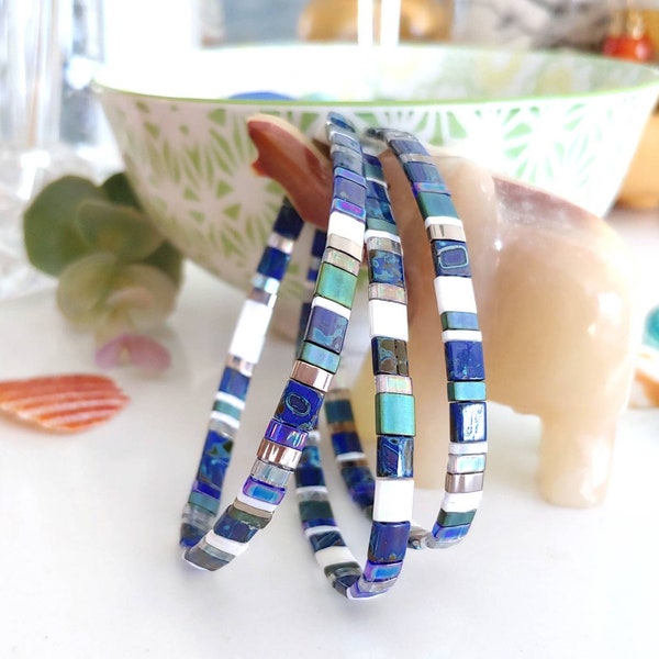 Lapis Tila Stack Bracelets - More Colors Available