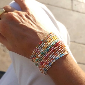 Sherbert Colors Long Seed Bead Wrap Bracelets - Choose Your Color