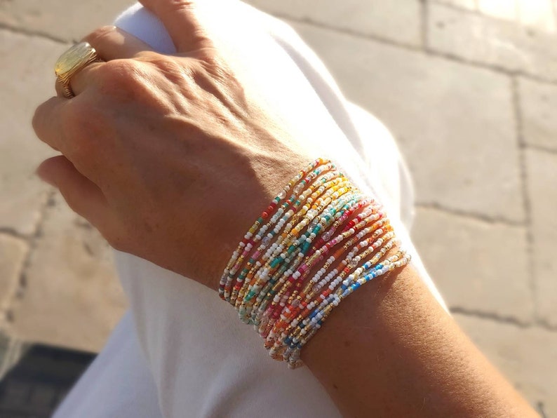 Sherbert Colors Long Seed Bead Wrap Bracelets Choose Your | Etsy