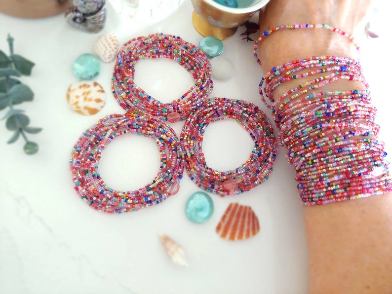 Fiesta Long Seed Bead Wrap Bracelet on Stretch Cord Best Seller image 4