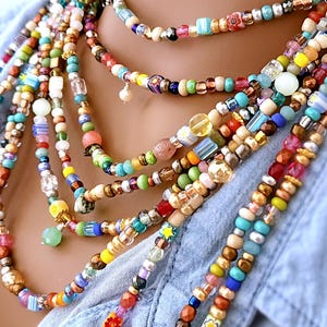 Nomaden Wickelarmband extra lang: Edelstein Halskette