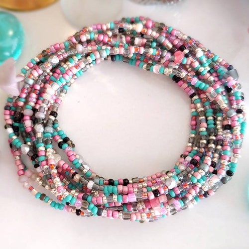 London Beaded Wrap Bracelet on Stretch Cord Etsy