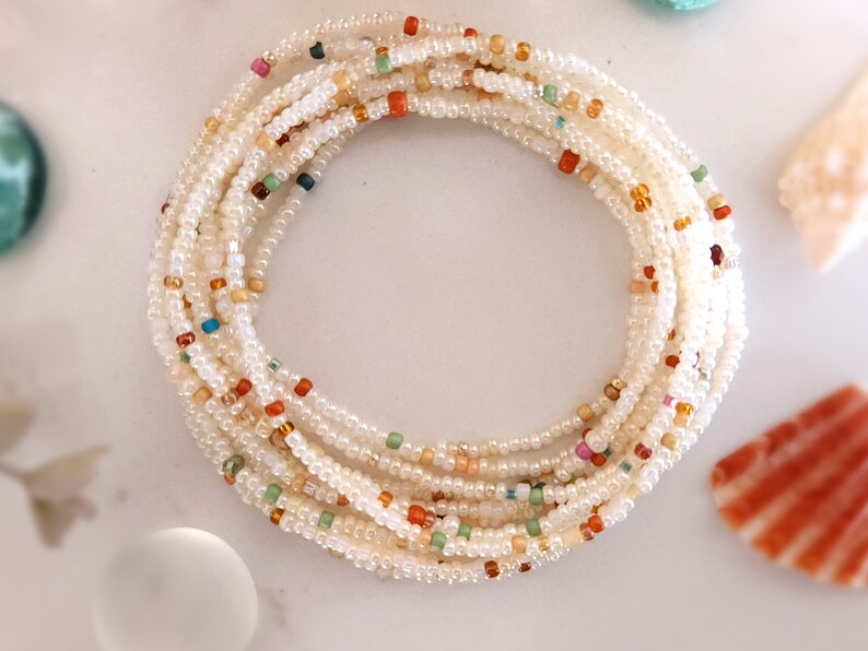 Wicker Basket Long Seed Bead Stretch Bracelet, Necklace image 9