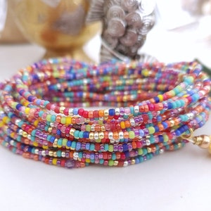 Trapeze Beaded Wrap Bracelet on Stretch Cord image 8