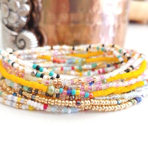 Seed Bead Singles Bracelet Sets for Layering and Stacking - Choose Your Design