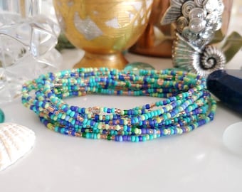 Marina Beaded Wrap Bracelet on Stretch Cord