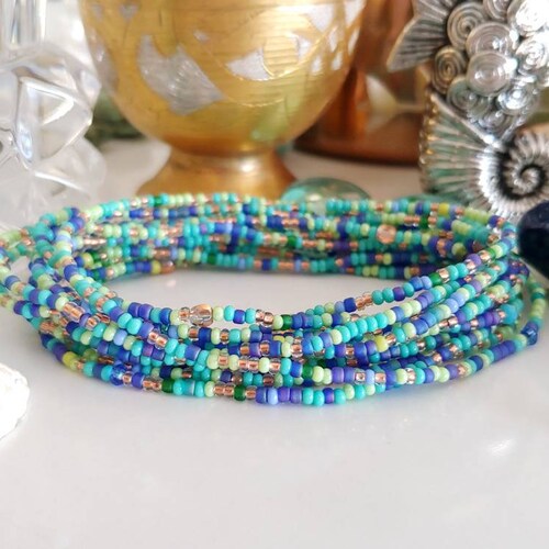 Marina Beaded Wrap Bracelet on Stretch Cord Etsy