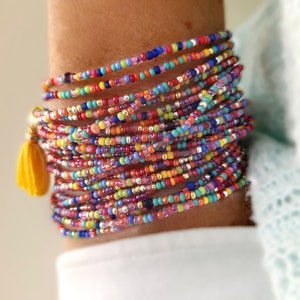 Trapeze Beaded Wrap Bracelet on Stretch Cord image 2