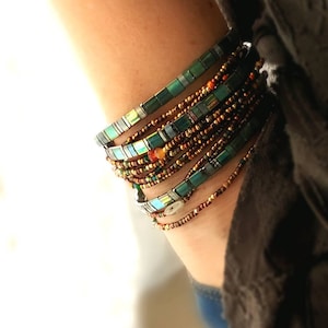 Lacquer Tila Stack Bracelets - More Colors Available