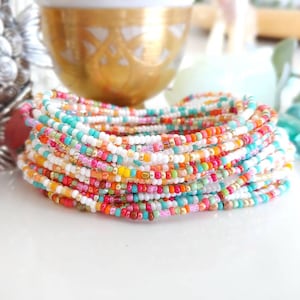 Papaya Seed Bead Wrap Bracelet