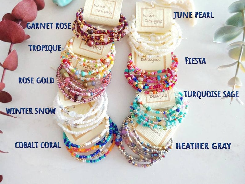 Seed Bead Singles Bracelet Sets for Layering and Stacking image 5