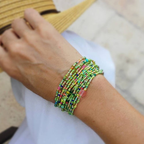 Long Seed Bead Wrap Bracelet Etsy