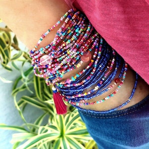 Fiesta Long Seed Bead Wrap Bracelet on Stretch Cord Best - Etsy