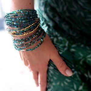 Patina Gold Perlen Wickelarmband: Böhmische Glaskristalle