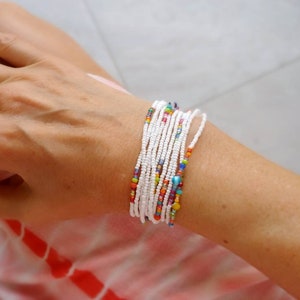 Snow White Serape Long Seed Bead Wrap Bracelet More Colors image 7