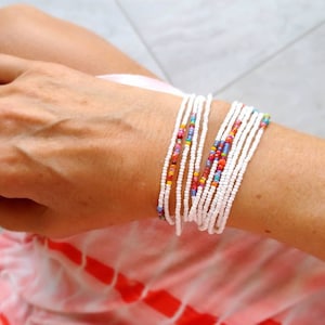 Snow White Serape Long Seed Bead Wrap Bracelet More Colors image 6