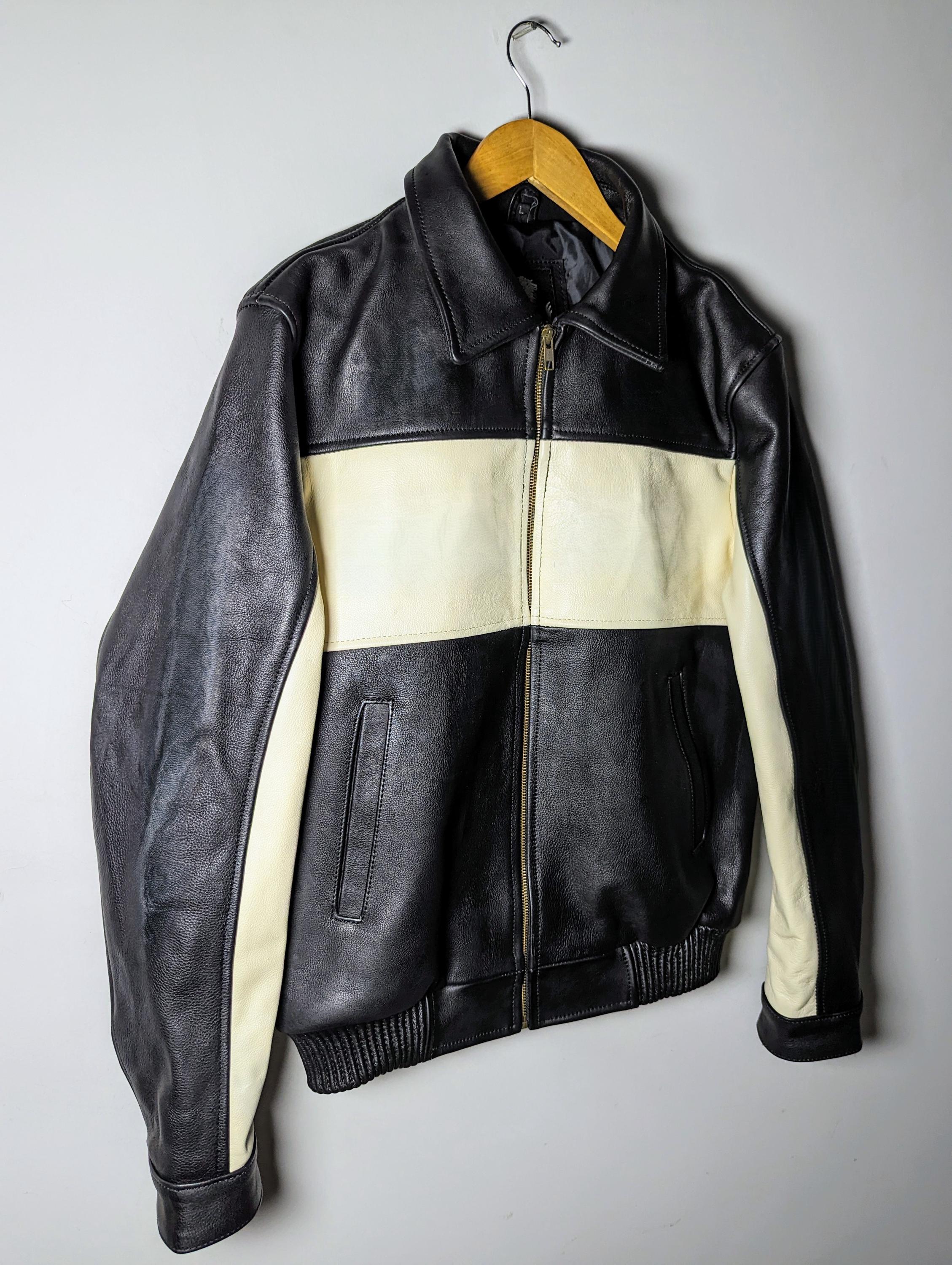 オーバーサイズヴィンテージレザーボンバージャケット – クラシックで