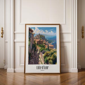 Côte d’Azur - FRANCE High Quality Travel Poster – Illustrated Giclée Wall Art for Home & Office Décor, Hochzeitsgeschenk,Geburtstagsgeschenk