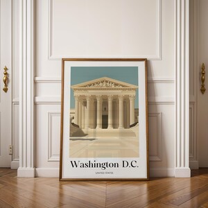WASHINGTON D.C. - USA High Quality Travel Poster – Illustrated Giclée Wall Art Home & Office Décor, Hochzeitsgeschenk, Geburtstagsgeschenk